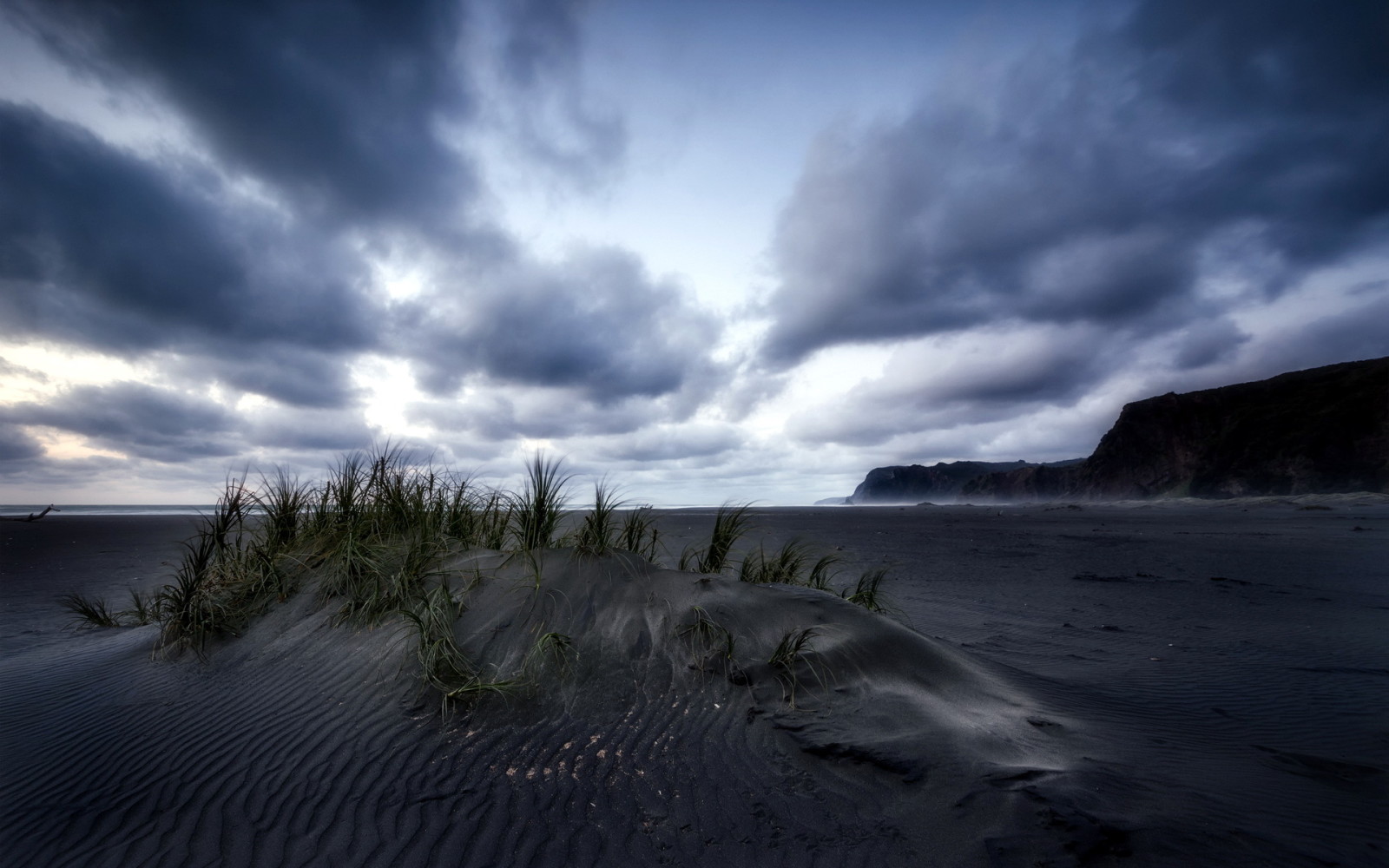 New Zealand, sort sand, Sidste lys, Karekare Strand