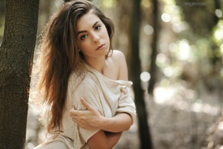 forêt, Giovanni Zacche, fille, Regardez, photographe