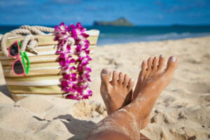 beach, fingers, Hawaii, sea, vacation