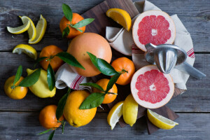 citrom- és narancsfélék, grapefruit, citrom, mandarin