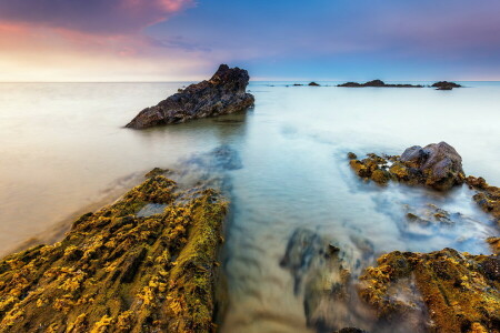 paisaje, rocas, mar