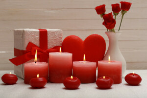 velas, corazón, amor, romántico, día de San Valentín