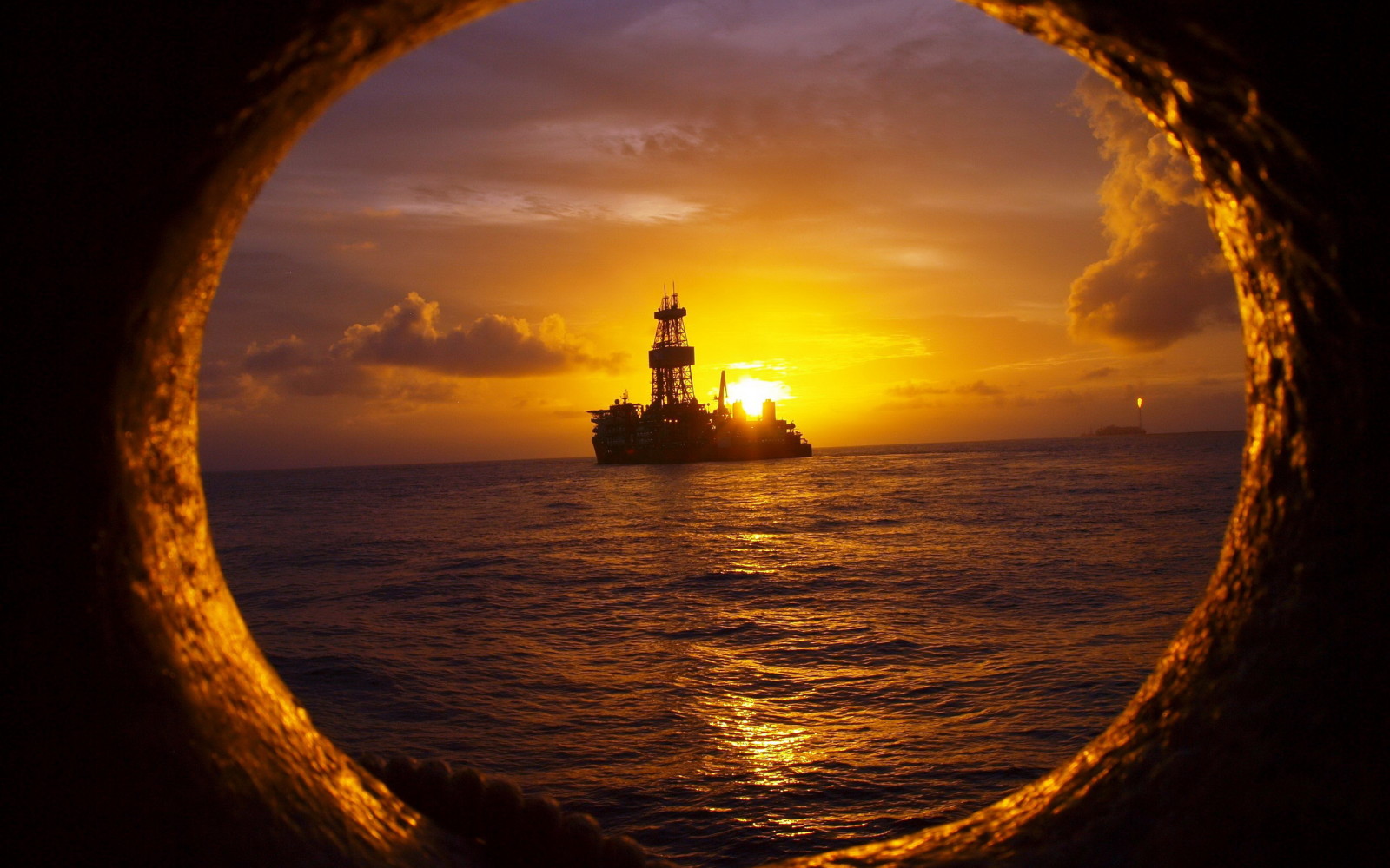 sunset, sea, ship