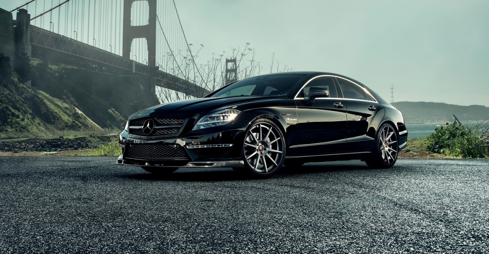 black, Mercedes-Benz, AMG, sedan, 2015, C218, CLS 63, CLK-Class