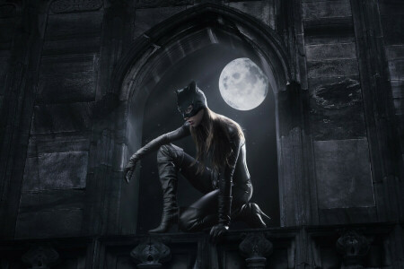 boots, catwoman, costume, mask, night, The moon