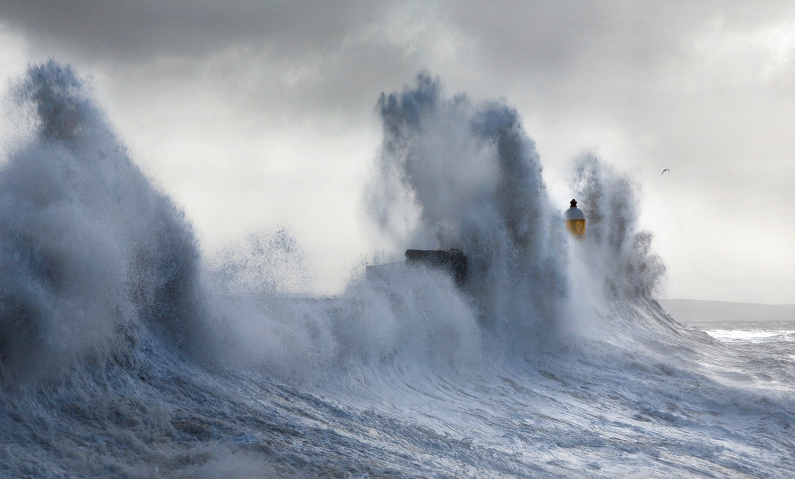 himlen, hav, skyer, Fyrtårn, storm