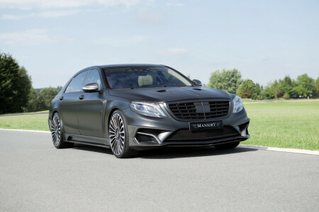 2015, negro, Mansory, Mate, Mercedes, Mercedes-Benz, Clase S, W222