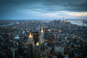 gebouw, Manhattan, New York, New York City, panorama