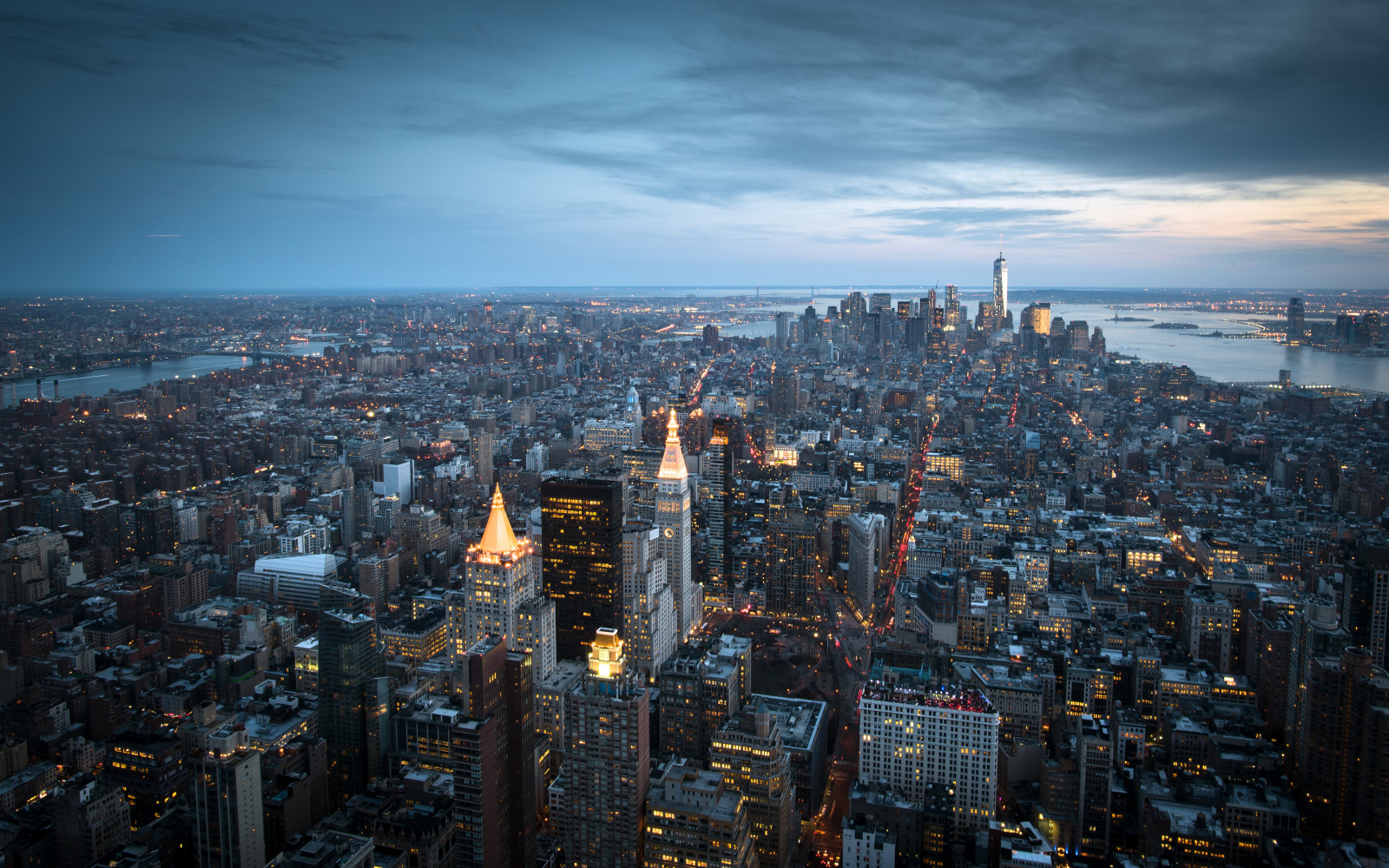 panorama, byggnad, New York, Manhattan, New York City