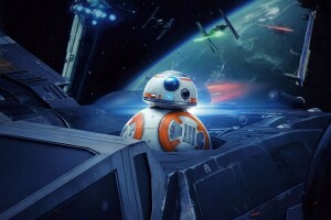 2017, Actie, Adam Driver, Avontuur, vliegtuigen, Astromech Droid, BB-8, Carrie Fisher