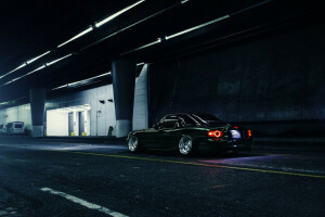 dark, green, Low, Mazda, MX-5, nigth, Rear, road