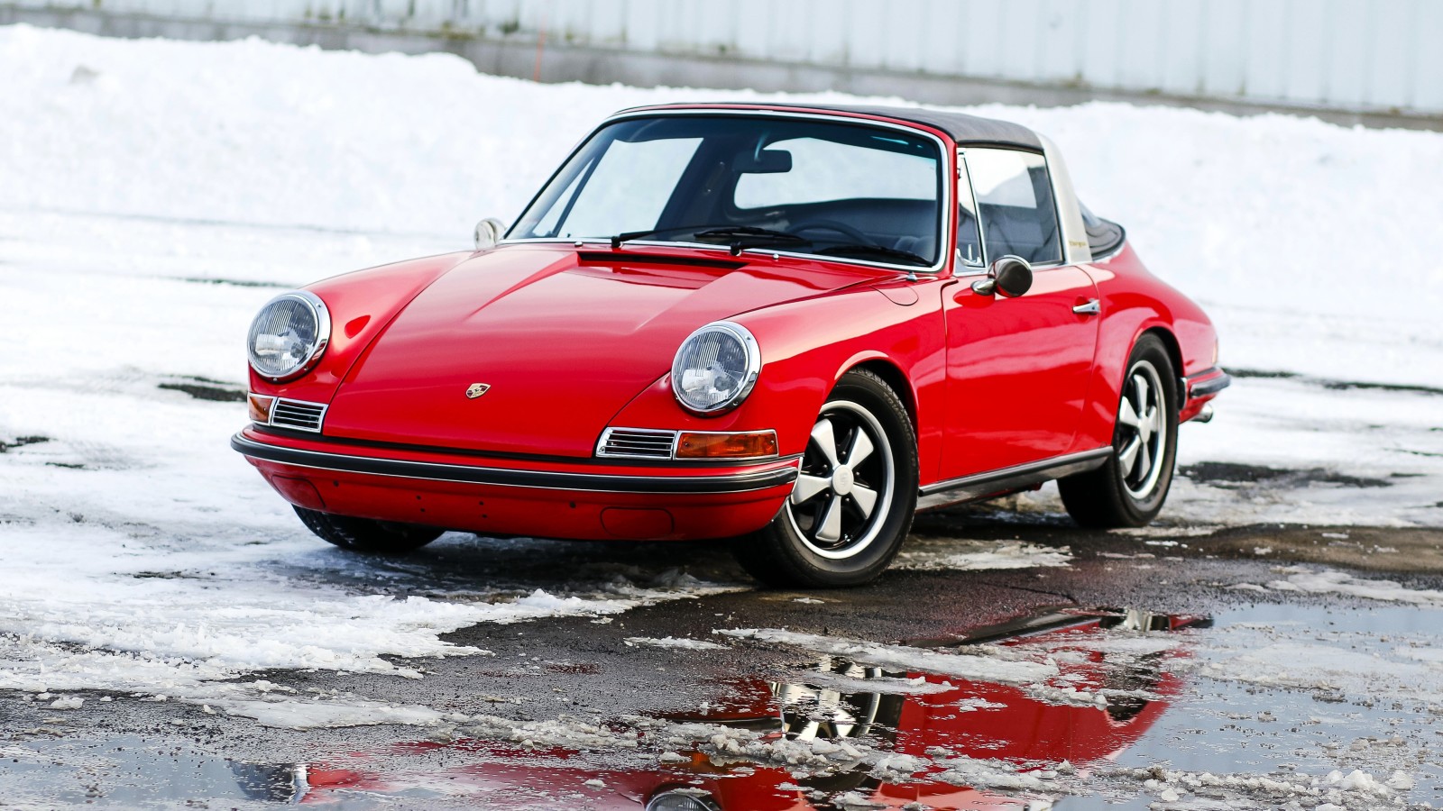 Winter, Klassisch, Porsche, 911, 1969, Targa