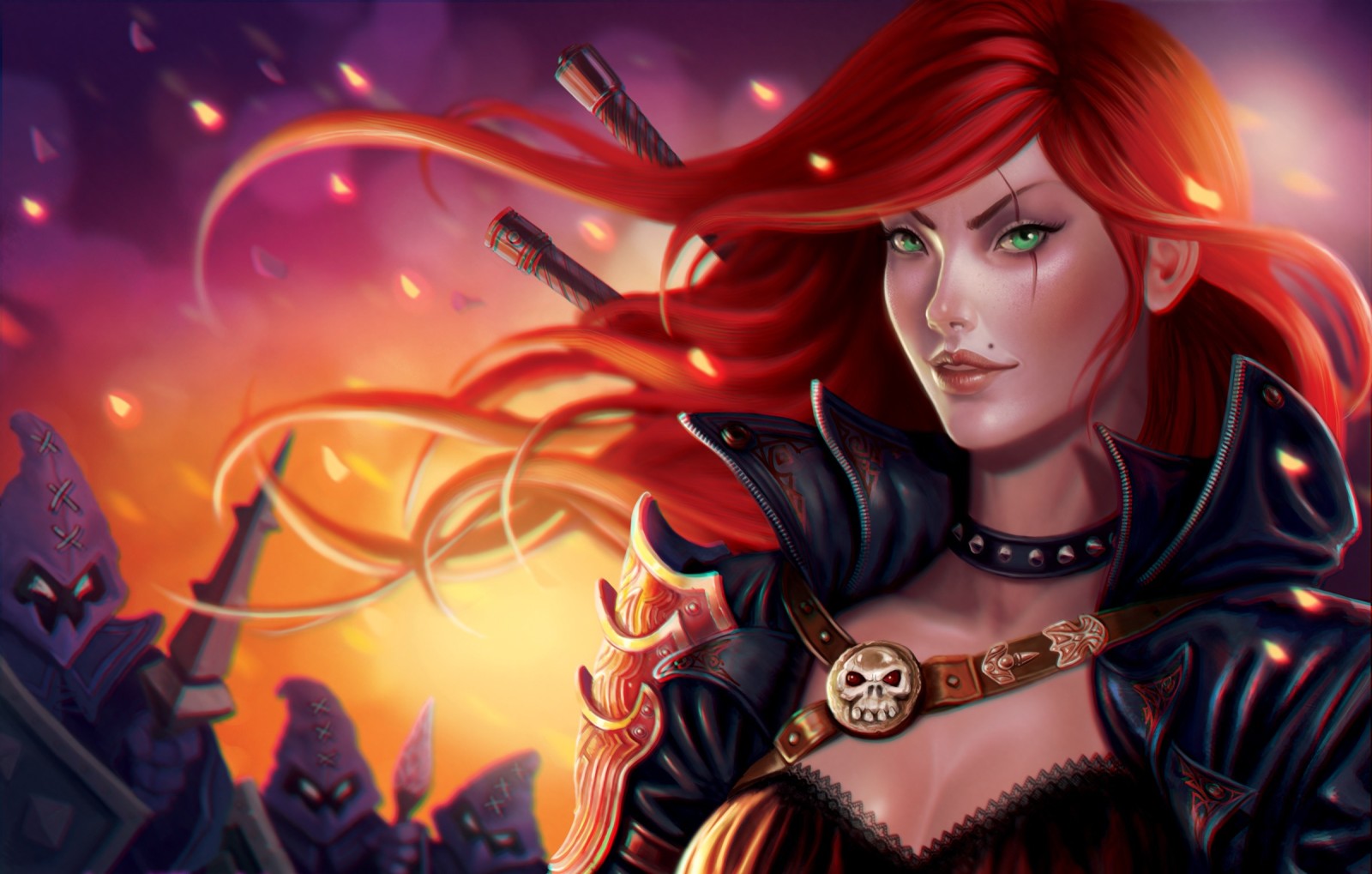 ragazza, rosso, League of Legends, Katarina, Riot Games, MOBA