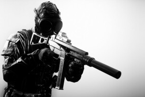 background, Battlefield 4, Equipment, gas mask, Soldiers, weapons