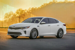 2015, Kia, Optima, SXL, le soir, le soleil, blanc