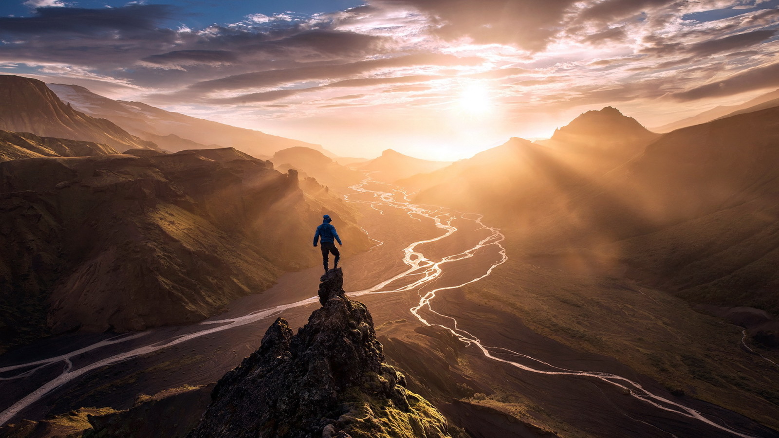 morning, mountains, people