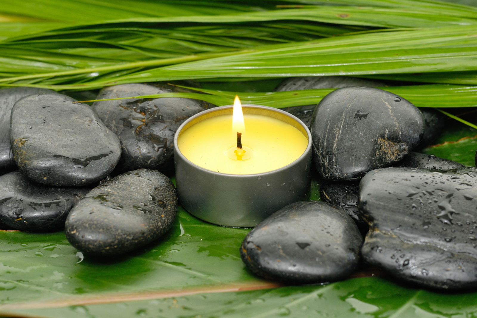 Still life, stones, candles, Spa, relax, wellness