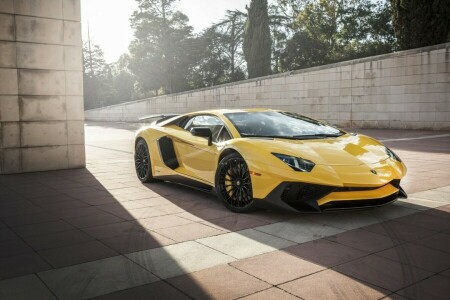 Aventador, Lamborghini, LP-750, SuperVeloce, žltá