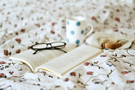 book, glasses, pattern