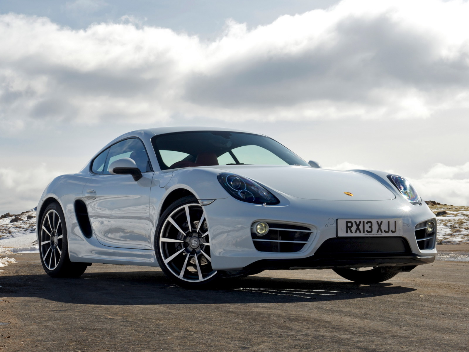 il cielo, sfondo, auto, bello, Porsche, Cayman, La parte anteriore