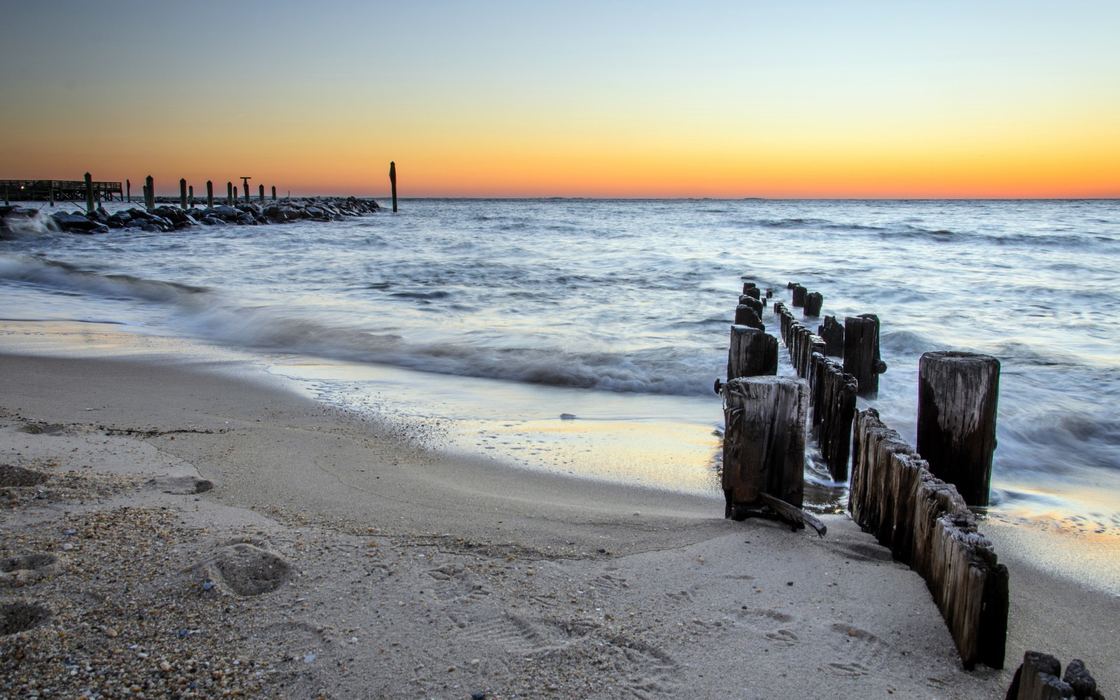 sunset, landscape, sea