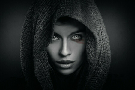 ragazza, cappuccio, Joachim Bergauer, trucco