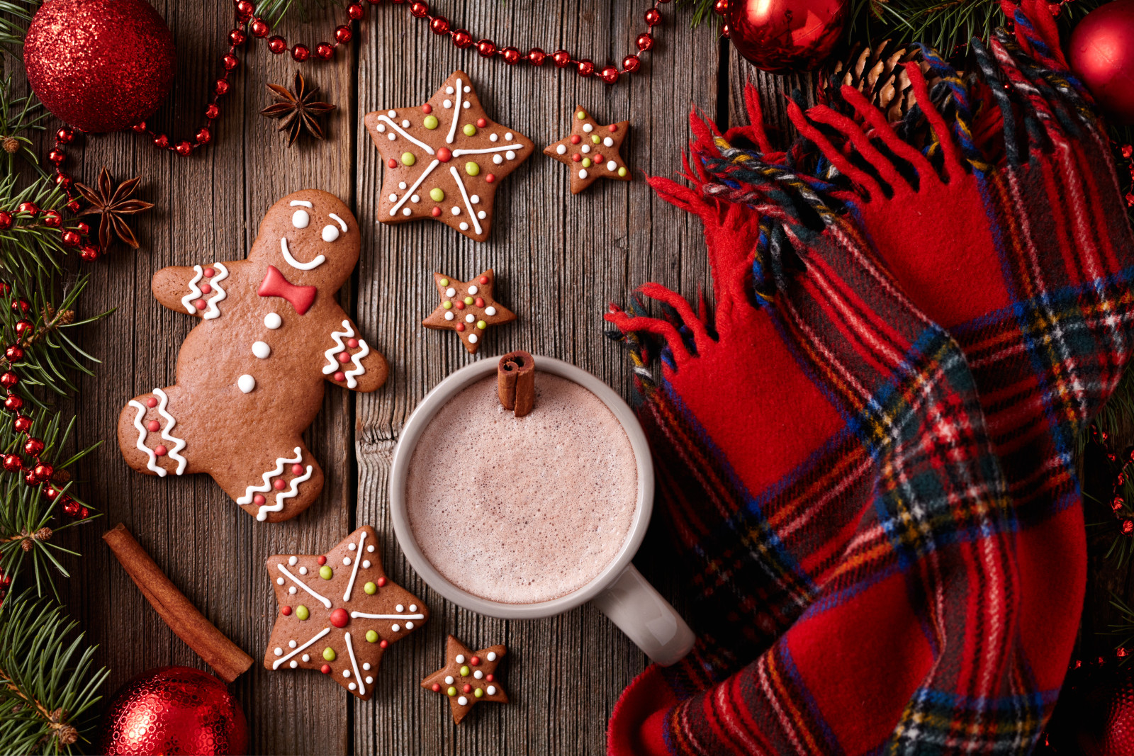 Neujahr, Weihnachten, Dekoration, Fröhlich, Weihnachten, Kekse, Lebkuchen, Kuchen