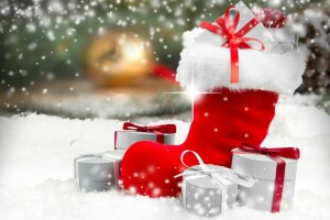 Christmas, decoration, gifts, Merry, New Year, snow, winter