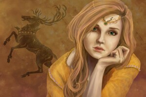 arte, fundo, Guerra dos Tronos, menina, olhos verdes, Veja, Myrcella Baratheon