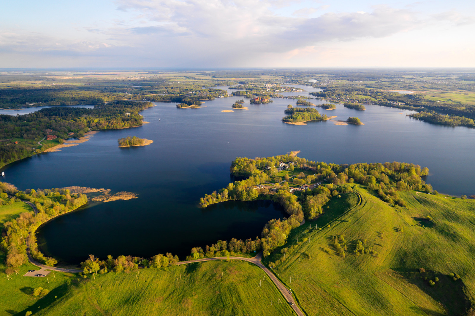 järvi, Liettua, KAUNEUS, ala, panoraama