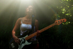 guitar, light, Music, Woman