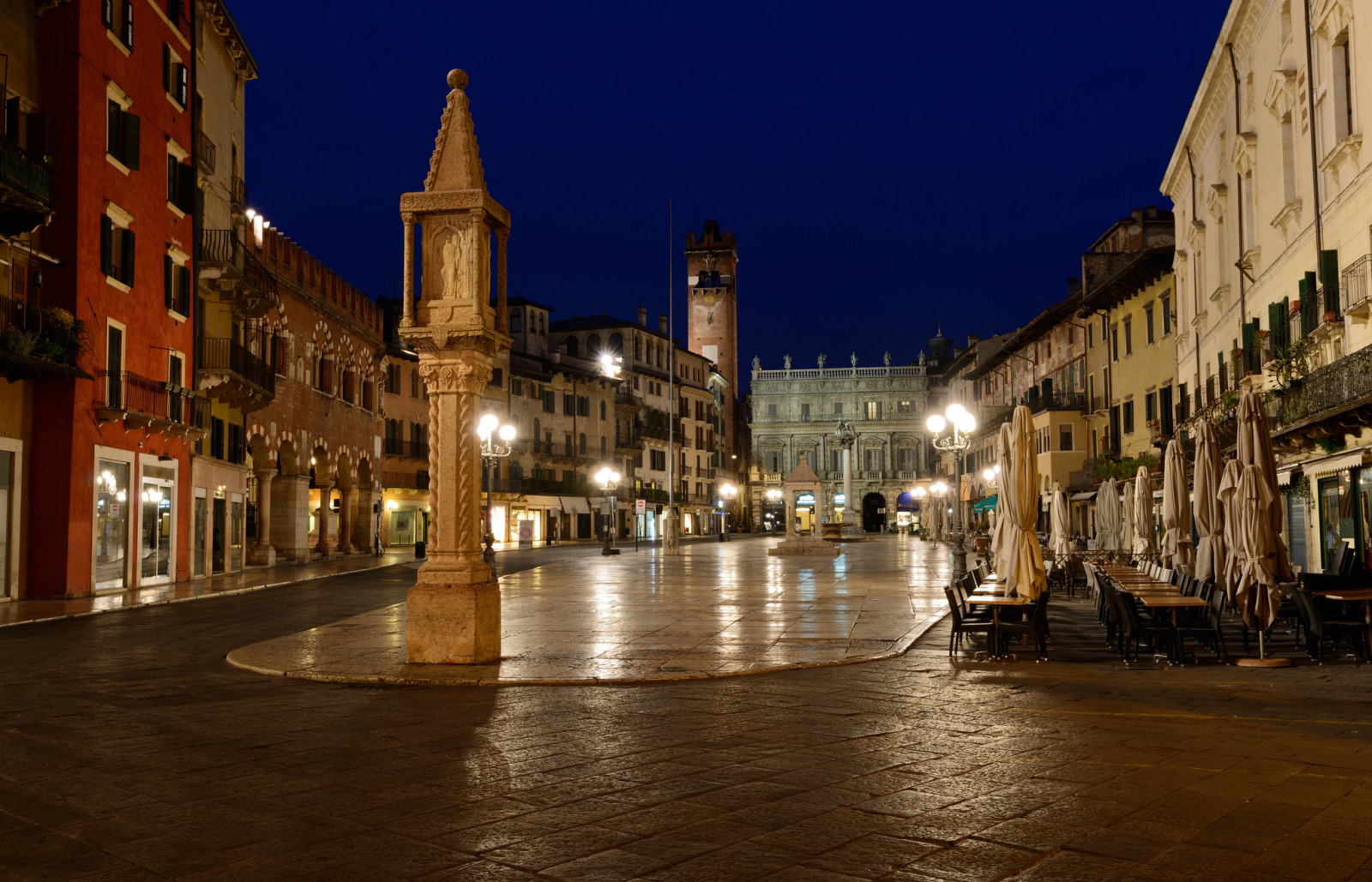 luces, noche, hogar, Italia, zona, Verona