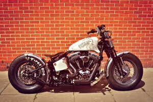 bobber, beställnings-, Harley-Davidson, motorcykel