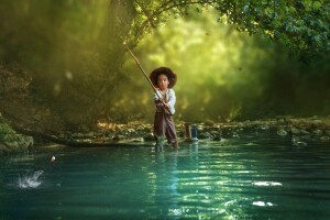 child, Evgeny Loza, rod, Rybachok, water