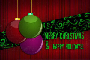 balls, Christmas, postcard, Vector