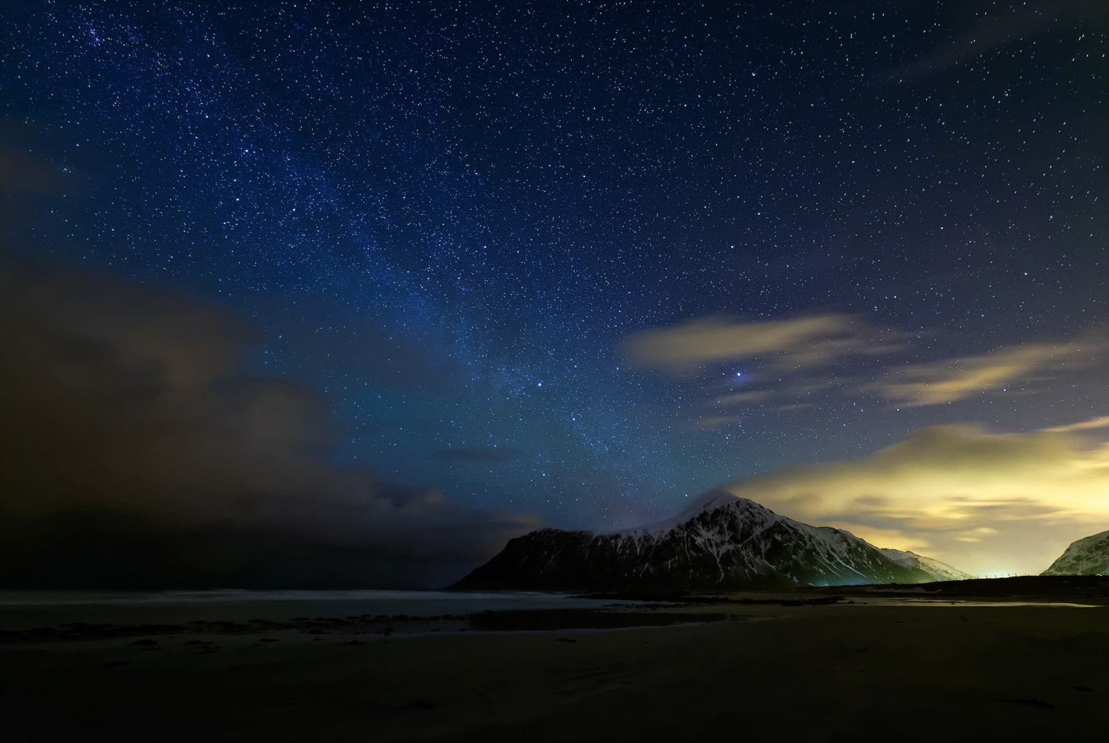 el cielo, mar, noche