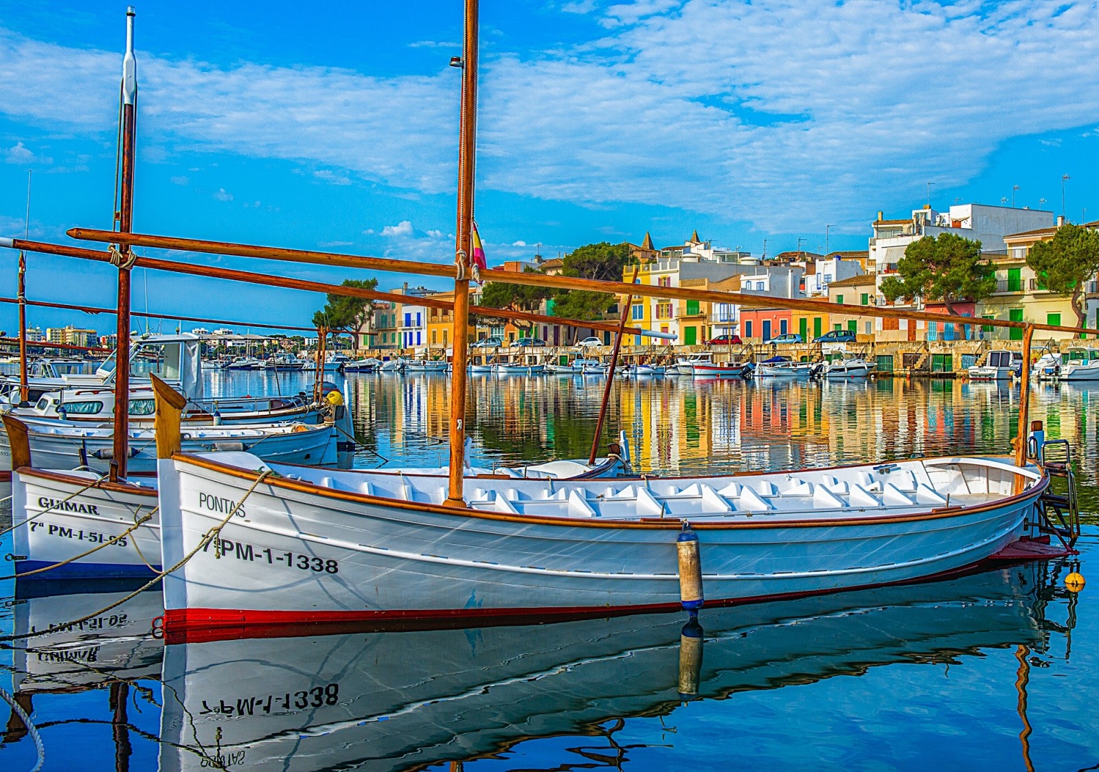 båtar, hamn, Hamn, Spanien, Mallorca, mallorca, Portocolom, Porto Colom