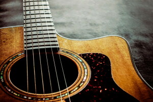 chitarra, macro, Musica