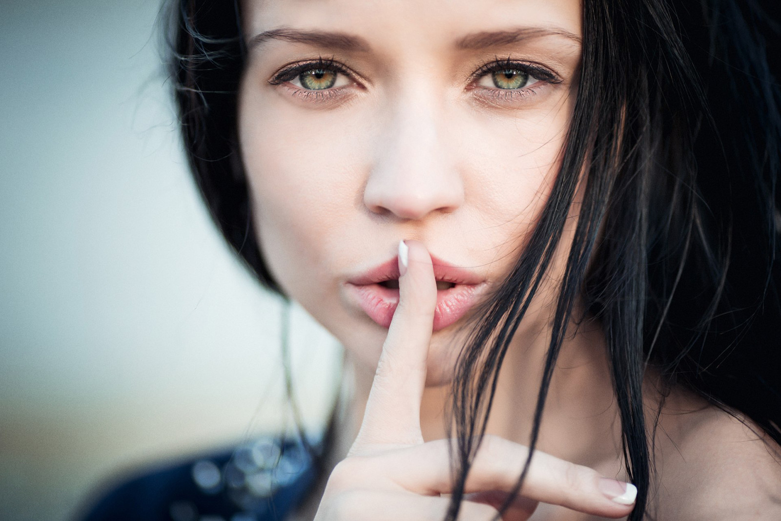 Regardez, fille, portrait, yeux, Angelina, visage de bouche