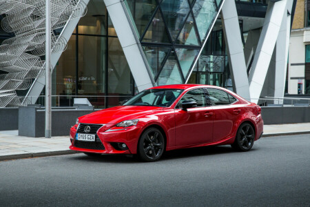 Lexus, rojo, sedán