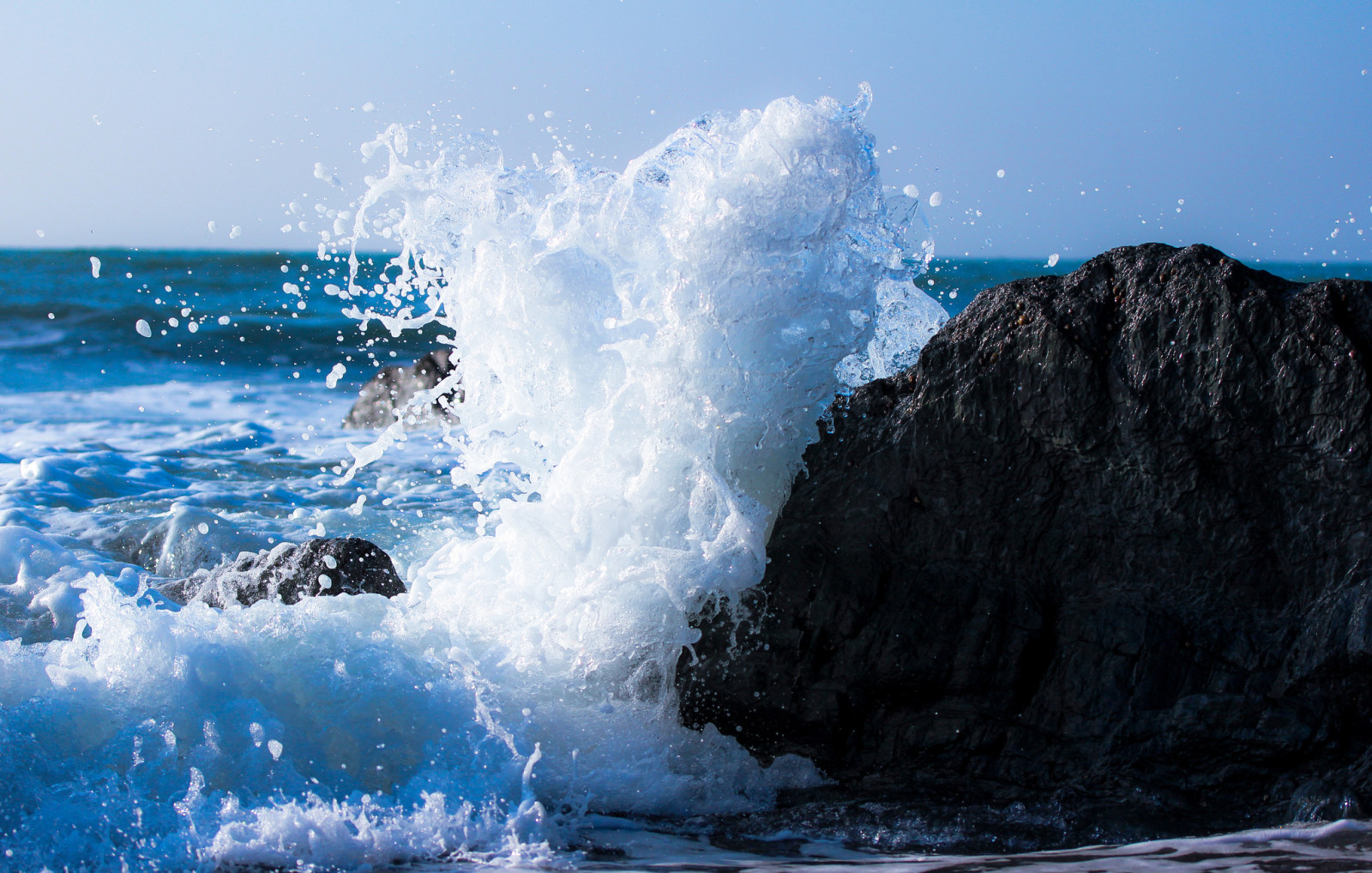 stones, sea, wave, squirt