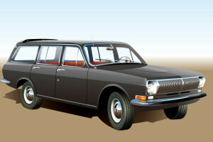 GAZ-24-02, retro, univerzálne, vektor