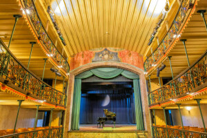 balcony, Brazil, hall, Minas Gerais, municipal theatre, Ouro Preto, piano, scene