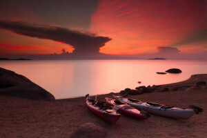 lago Malawi, pôr do sol, Zimbábue