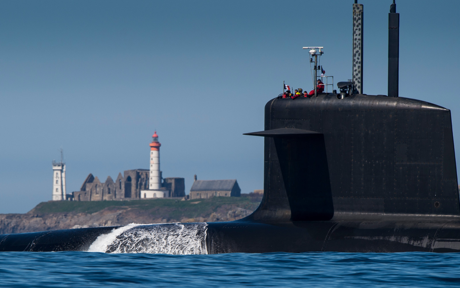 landscape, shore, sea, Lighthouse, Submarine