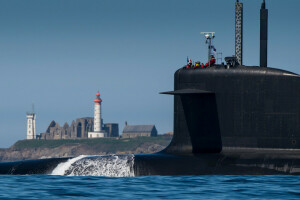 panorama, Farol, mar, costa, Submarino