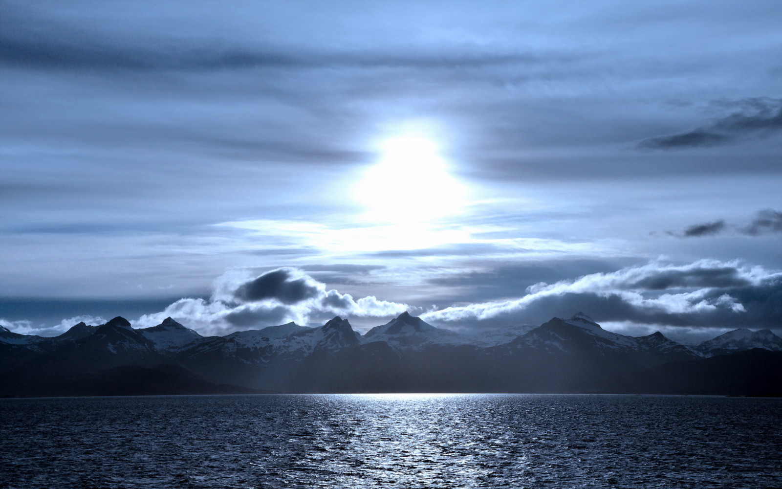 el cielo, paisaje, mar, montañas