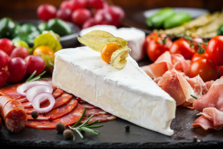 fromage, nourriture, jambon, photo, saucisse, des légumes