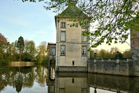 arkitektur, Arquennes, smuk, Belgien, Castel, slot, Chateau, konstruktion