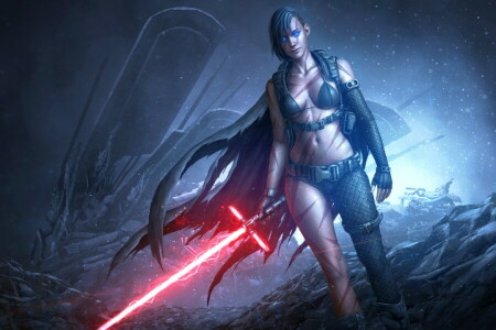 art, body, chest, Fan Art, Fiction, Kylo Jen, lightsaber, Sith